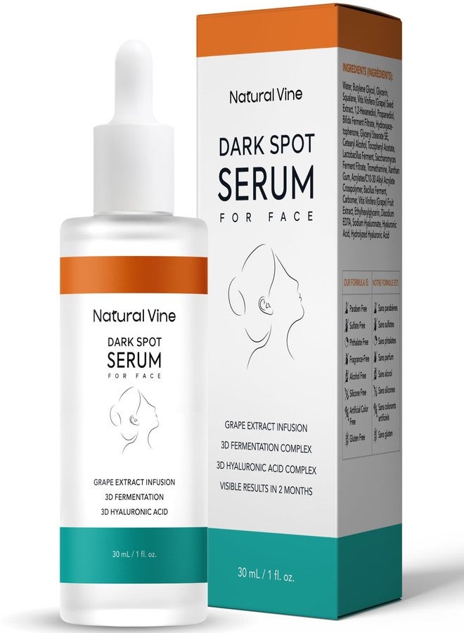 Natural Vine Dark Spot Serum: Dark Spot Remover for Face with Grape Extract, Fermentation Complex, Hyaluronic Acid & Vitamin E, 1 FL OZ / 30mL - Image 1